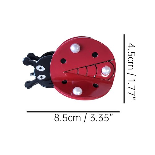 Ladybug Hair Clip,Acetate Claw Clips,Hair Clips for Women,Red