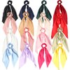 SUSULU Satin Hair Scarf Scrunchies with Long Tail Bowknot Hair Elastic Ribbon Hair Bands Women Girls Ponytail Holders Hair Accessories Pack of 16pcs Solid Colors