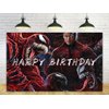 Super Hero Backdrop for Birthday Party Decorations Venom Background for Baby Shower Party Cake Table Decorations Supplies Superhero Theme Banner 5x3ft