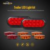 Partsam 12V Led Trailer Lights Waterproof, 2Pcs 6 Inch Oval Led Trailer Tail Lights Stop Turn Brake Tail Lights, 8x Mini Oval Led Marker Clearance Lights Utility boat RV Camper cargo dump Trailer