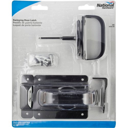 National Hardware N101-576 V25 Swinging Door Latch in Black,3/4"