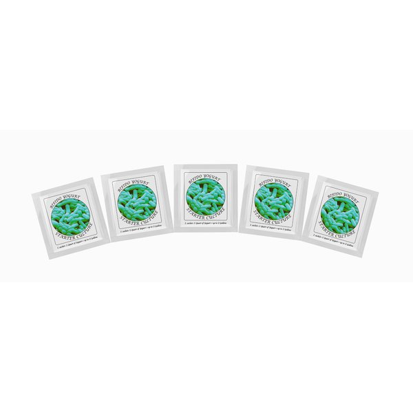 Yogurt Starter Cultures - Pack of 5 Freeze-dried Culture Sachets for Bifido Yogurt
