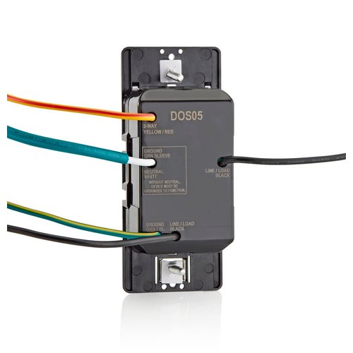 Leviton DOS05-1LZ Motion Sensor Light Switch, Motion Activated, Auto-On/Auto-Off, 5A, No Neutral Wire Required, Single Pole or 3-Way, White/Ivory/Light Almond