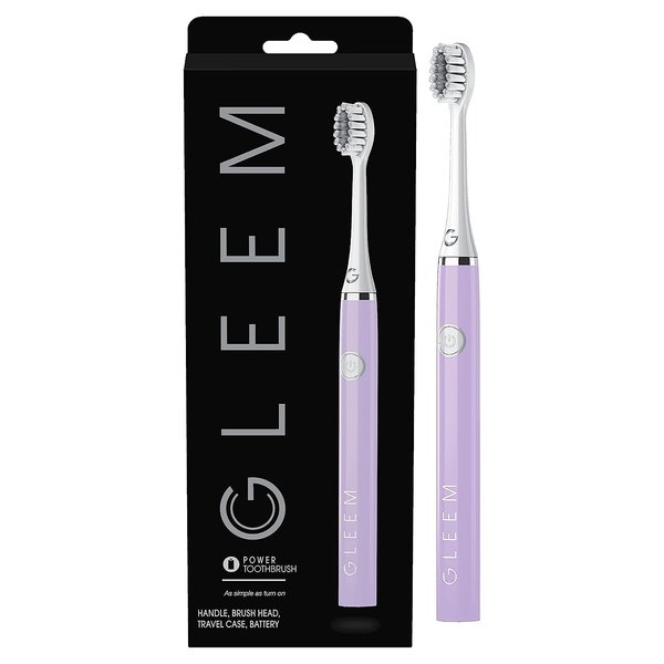 GLEEM Battery Powered Electric Toothbrush, Lavender