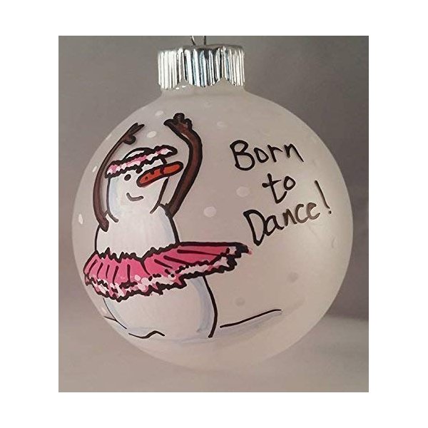 Snowman Ballerina Dancer Hand painted Christmas Ornament 2020