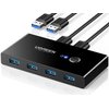 UGREEN USB 3.0 Switch Selector 2 Computers Share 4 USB 3.0 Ports KVM Switcher USB for PC Laptop Keyboard Mouse Printer Scanner One Button Switch Adapter with 2 Pack USB 3.0 Cables