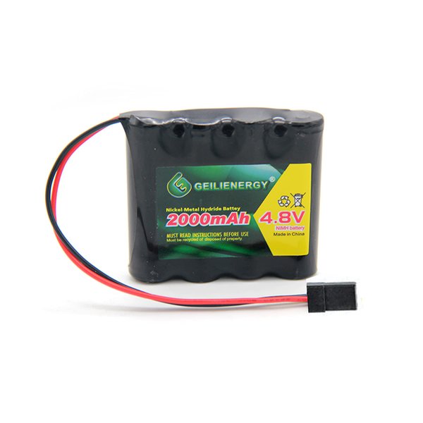 GEILIENERGY NiMH Receiver RX Battery with Hitec Connectors 4.8V 2000mAh High Capacity Rechargeable Battery Pack for RC Receivers, RC Aircrafts and More