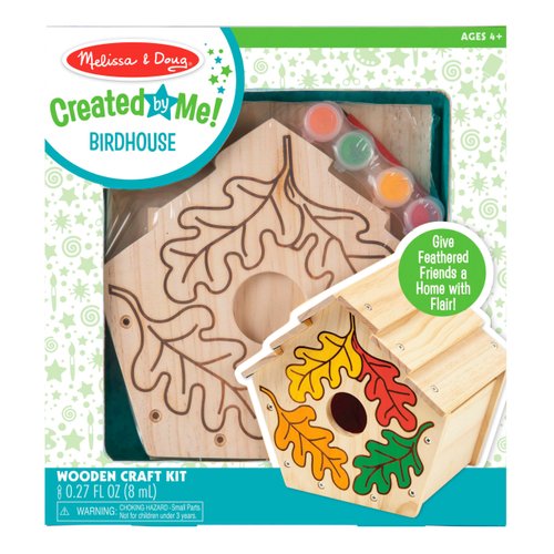 Melissa & Doug Created by Me! Birdhouse Build-Your-Own Wooden Craft Kit | DIY Bird House Kit For Kids