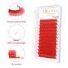 Easy Fan Volume Lashes .07 D Curl Red Volume Lash Extensions 9-16mm Mixed Lash Tray Color Lashes Extension Self Fanning 2D-10D Volume Eyelash Extensions by QUEWEL (Red 0.07 D 9-16mm)