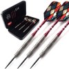 CUESOUL 95% Tungsten 26 Grams Tungsten Steel Tip Darts Set with 1 Deluxe Dart Case
