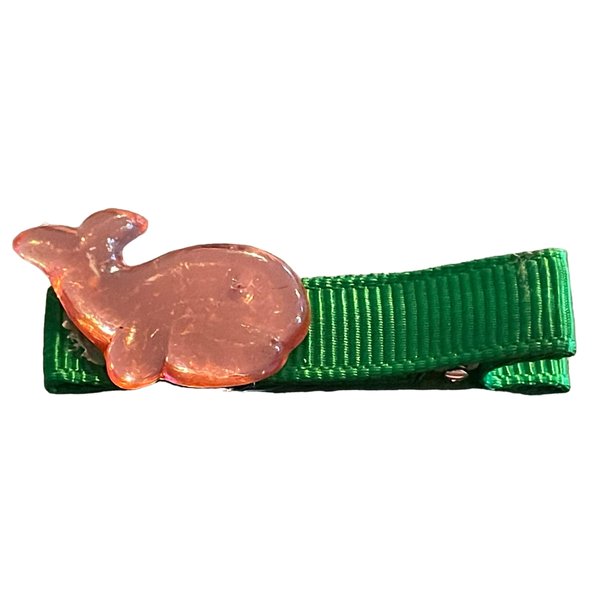 Whale Hair Clip, Acrylic Hair Clip, Girls Hair Accessory, Pink, Green, Yellow, Blue, Summer, Ocean, Preppy (green with pink)