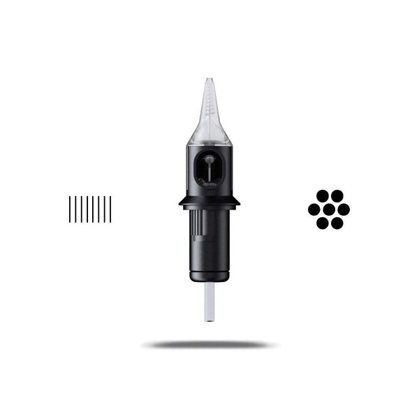 Cheyenne Capillary Tattoo Cartridge Needles, Disposable, Professional Tattooing Supplies, Box of 20 Pcs, 8 (0.25mm) 7 Bugpin Round Liner Super Long Taper (5.5 mm)