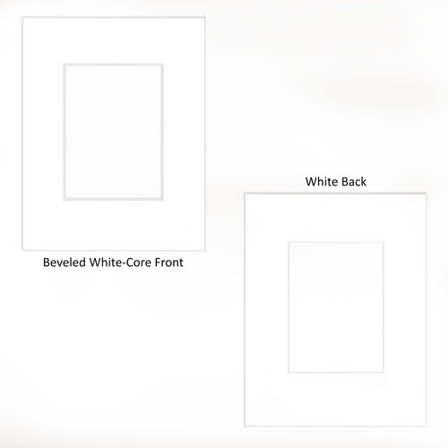 Frame Amo 4x6 White Mat for Picture Frame, Bevel Cut 2.5x4.5 Opening for 3x5 Photo, White Core, 10-Pack