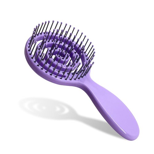 RAIN’S SECRET Lollipop Shaped Mini Detangling Hair Brush for Women,Men,Kid, Wet/Dry Hair,Pocket Detangler for Outing or Traveling (purple)