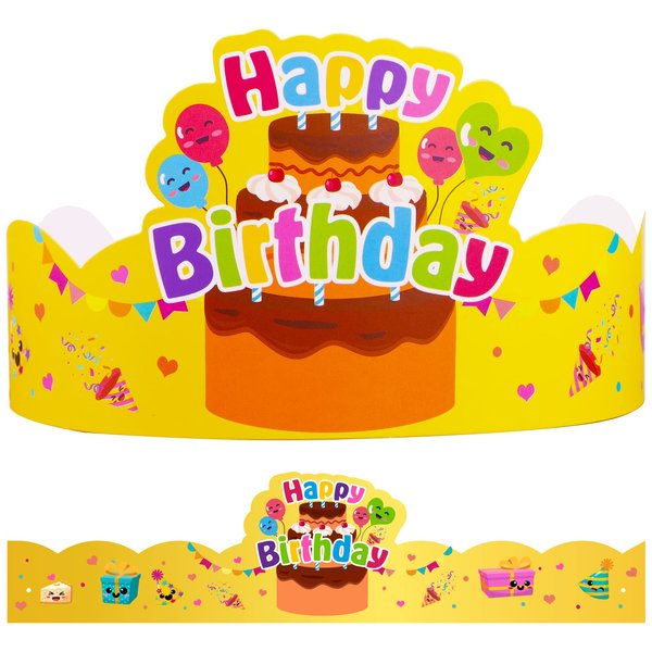 SICOHOME Birthday Hats for Kids, Family, Classroom & Birthday Parties - 36pcs Party Supplies for Students, Kindergarten, Elementary Teachers