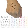 Gemini Zodiac Star Constellations Temporary Tattoo Water Resistant Fake Body Art Set Collection - Dark Green (One Sheet)