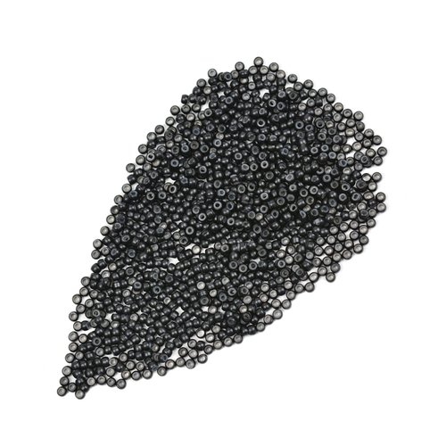 500 Pcs 3.0mm Hair Beads Silicone Lined Nano Rings Micro Links Beads for Hair Extensions Feather Extension (Black)