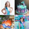 Didder 5th Mermaid Theme Birthday Party Sash and Crown Outfit for Little Girls Ocean Themed Birthday Party Decorations for Girls