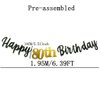 Double Sized Glitter Paper Black Happy 80th Birthday Banner Sign No DIY Gold Glitter 80 Years Birthday Party Decorations Supplies Anniversary Celebration Backdrop Pre-Assembled