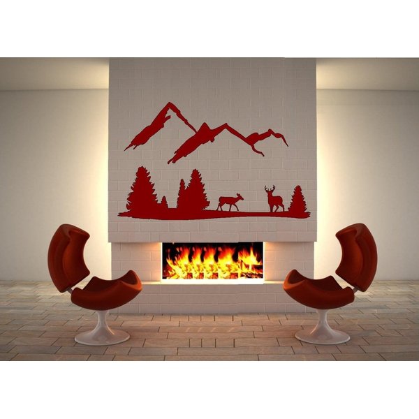 BestPricedDecals Deer Mountain Scene ~ Wall Decal, 20" X 32" LRG
