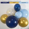 ECEAE 120Pcs Navy Blue Pastel Blue and Metallic Gold Balloon Garland Arch Kit with Golden Confetti Balloons, Perfect for Party Decorations, Weddings, Baby Showers, Graduations and Birthdays