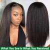 KLAIYI Bye Bye Knots Glueless Wig Yaki Straight 7x5 Pre Cut Lace Front Wigs Human Hair Put On and Go Wigs for Beginners Pre Bleached Pre Plucked No Glue 30S Easy to Wear Kinky Wigs for Women 22Inch