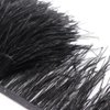 FQTANJU 2 Yards Soft & Natural Ostrich Feathers Fringe Trims Ribbon Used for Dress, Sewing, Craft Clothing, Lighting Decoration, Clothing DIY, etc. (Black)