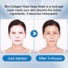 6PCS Skinqueen Bio Collagen Face Mask, Bio-Collagen Deep Mask, Pure Collagen Films Korean Deep Hydrating Firming Overnight Hydrogel Mask