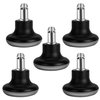 uvce Bell Glides Replacement Office Chair Swivel Caster Wheels to Fixed Stationary Castors, Short Profile with Separate Self Adhesive Felt Pads Black 5pcs