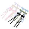 Purggy 6 Pcs Hair Bows for Women Clips -Hair Ribbon Bowknot Tassel Claw Barrettes with Long Tail for Women and Girls Hair Accessories