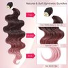 HANNE Synthetic Hair Bundles with Closure Body Wave Hair Extensions 18"20"22" with Lace Closure Heat Resistant Colorful Synthetic Bundles
