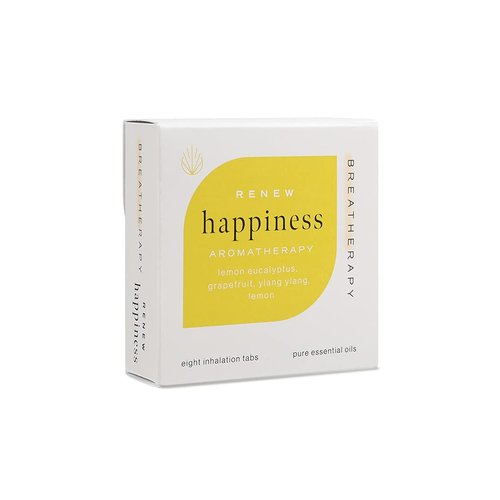 Breatherapy Pure Essential Oil Aromatherapy Inhalation Tabs, 8-Pack (Happiness)