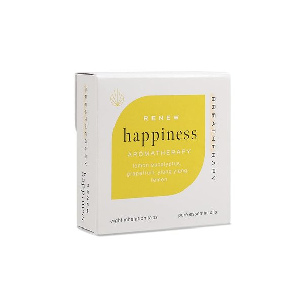Breatherapy Pure Essential Oil Aromatherapy Inhalation Tabs, 8-Pack (Happiness)