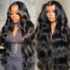 IWISH 220% Density Full 13x6 Body Wave Lace Frontal Wigs Human Hair Virgin Body Wave 24Inch 13x6 HD Transparent Lace Front Wigs 12A Brazilian Human Hair Pre Plucked With Baby Hair
