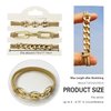 Bracelet Hair Ties Decorative Gold, Pretty High Ponytail Holder Cute Elastic Ponytail Jewelry Luxury Scrunchies Khaqi