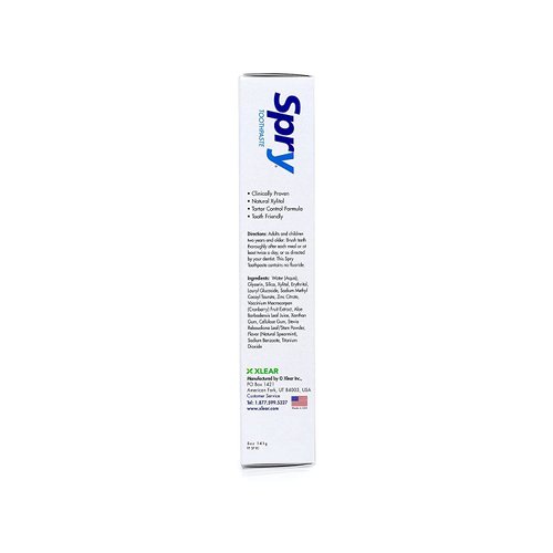 Spry Xylitol Toothpaste 5oz, Fluoride Free Toothpaste Adult and Kids, Teeth Whitening Toothpaste with Xylitol, Natural Breath Freshening, Mouth Moisturizing Ingredients, Spearmint (Pack of 2)