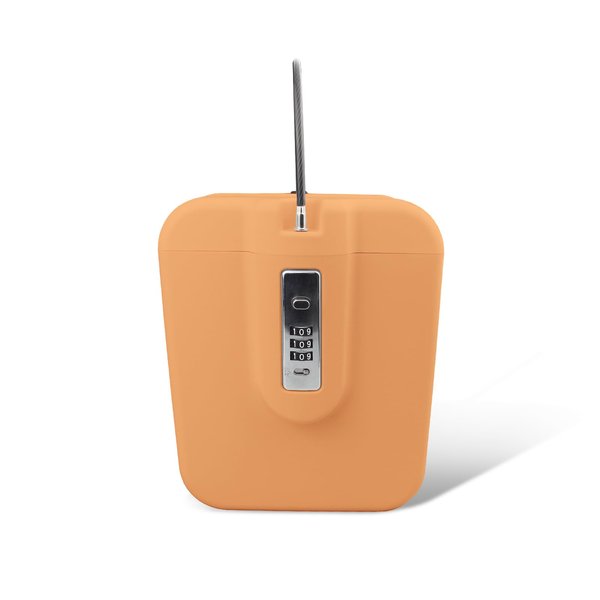 SISAV Portable Combination Lock Box with 15.7-inch Cable, Zinc Alloy Dial, Large Capacity, Secure Storage for Travel, Home, and Outdoor Use, Anti-Theft Safe, Easy Reset 3-Digit Code,Orange