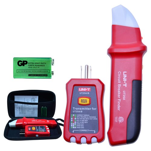 UNI-T AC Circuit Breaker Finder and Tracer Tool Kit with Electrical Integrated GFCI Outlet Tester, AC 90-120V USA Plug + Adjustable Sensitivity Beeper Indicattion+ Flashing LED Light