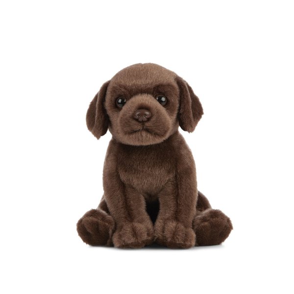 Living Nature Chocolate Labrador Puppy Stuffed Animal | Fluffy Dog Animal | Soft Toy Gift for Kids | 6 inches