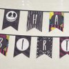 Happy Birthday Banner for Kids and Adults Jack Skellington and Sally Bunting Banner Birthday Party Decorations and Supplies Nightmare Christmas Banner Birthday Banner for Indoor Outdoor Decors