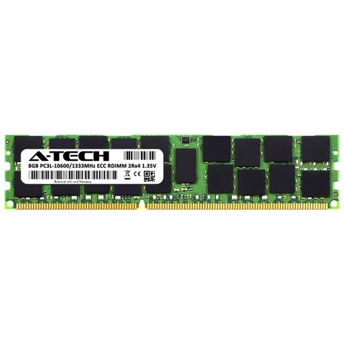 A-Tech 8GB RAM for Dell PowerEdge R320 Rack Mount - DDR3/DDR3L 1333MHz PC3-10600R ECC Registered RDIMM 2Rx4 Dual Rank 1.35V Low Voltage 240-Pin Server Memory Upgrade Module