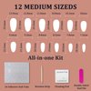 NNIPRAIYE Halloween Almond Press on Nails - 24 Pcs Medium Length Fake Nails Full Cover False Nails Natural Presson on Nail Acrylic Stick ons Nails for Women