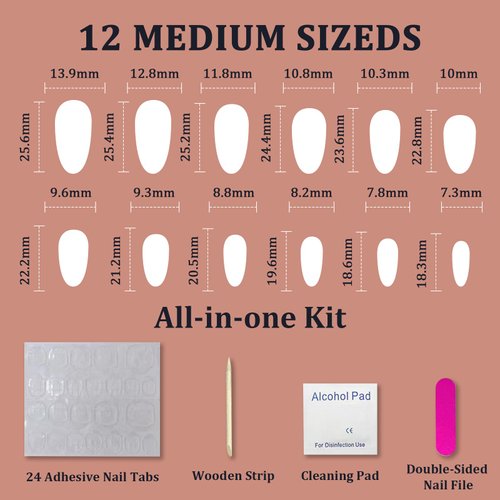 NNIPRAIYE Halloween Almond Press on Nails - 24 Pcs Medium Length Fake Nails Full Cover False Nails Natural Presson on Nail Acrylic Stick ons Nails for Women