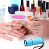 Chumia Mini UV LED Nail Lamp for Gel Nails with 9 LED and Nail Cuticle Pusher Portable Gel LED UV Nail Lamp Stainless Steel Manicure Tool with 2 Pieces Nail Files for Girl Woman Home (Blue)