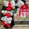 Cow Balloons Garland Arch Kit, Red White Black Cow Print Farm Animal Theme Party Balloon Garland Arch Kit Red Balloons for Kid's Birthday Party Baby Shower Party Supplies