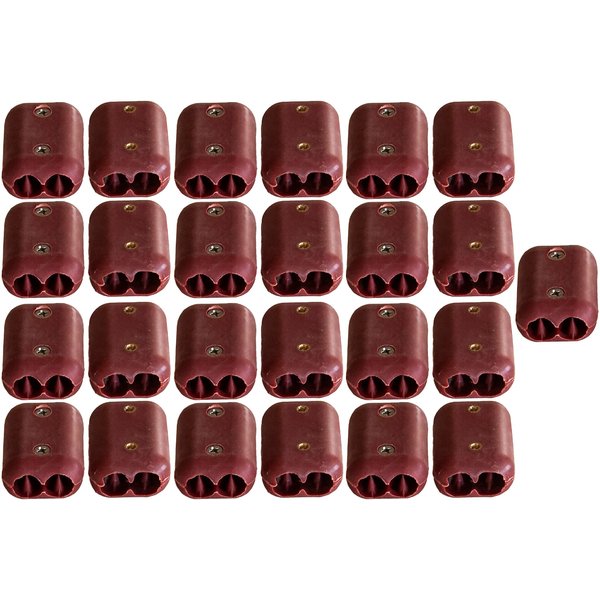 1/2 Inch Double OT Reusable Rope Clamp Twenty Five (25) Pack (Red)