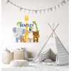 Custom Name Jungle Animals Wall Decal - Baby Safari Zoo Animals Series Theme Wall Art Decal - Wall Decal for Nursery Bedroom playroom Decoration (Wide 20"x20" Height)