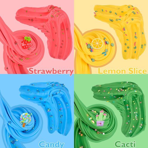 Generic 8 Pack Butter Slime Kit,Stretchy and Non-Sticky,Party Favors and Birthday Gift for Kids,Super Soft Stress Relief Sludge Toys for Girls and Boys