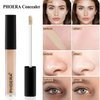 PHOERA Concealer, Lightweight, Full Coverage, Long Lasting, Corrects, Hydrates, Highlights, Matte Finish, All-Day Wear,with Concealer Brush (105#BISCUIT)