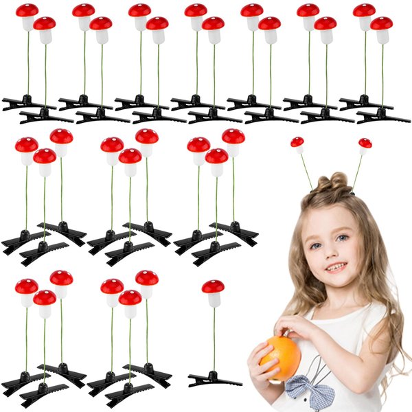 30pcs Mushroom Hair Clips, Sprout Hairpins Funny Barrettes Cute Hair Claw Plant Hair Accessories for Kids Girls Women Gift Party